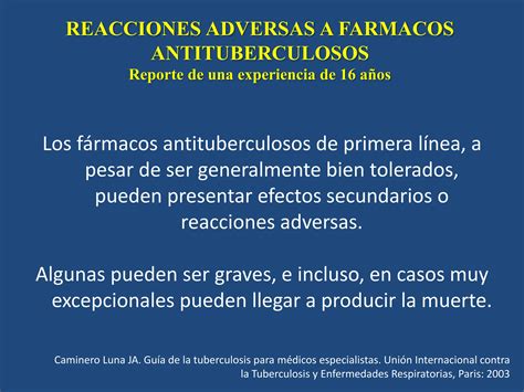 Reacciones Adversas Farmacos Tuberculosis Pptx