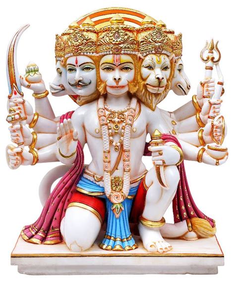 Marble Panchmukhi Hanuman Statue For Worship Harsh Murti Udyog