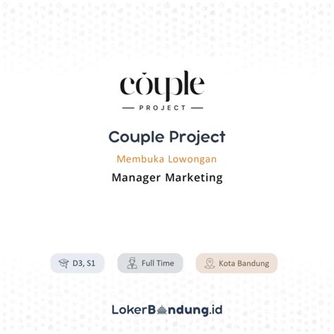 Lowongan Kerja Manager Marketing Di Couple Project Lokerbandung Id