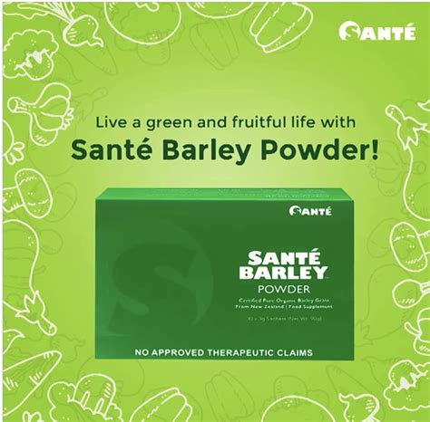 Buy Sante Pure Barley New Zealand Blend Powder 1 Box 30 Sachets