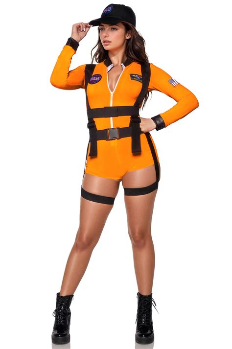 Space Commander Costume Orange Space Suit Costume