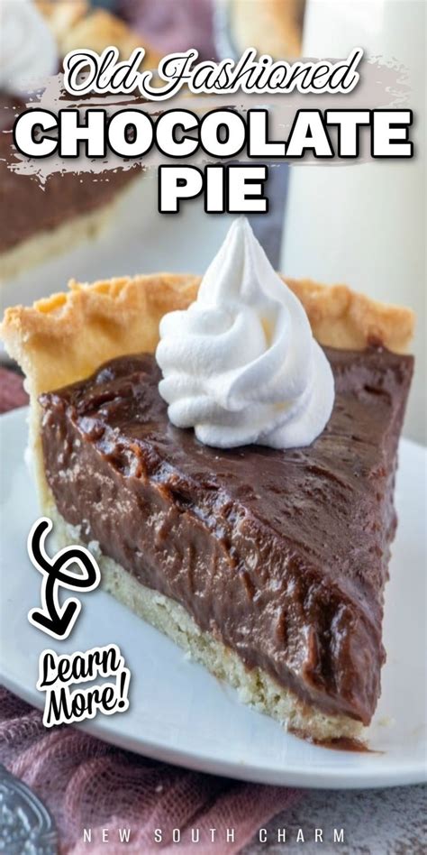 Old Fashioned Chocolate Pie Recipe Chocolate Pie Recipes Old