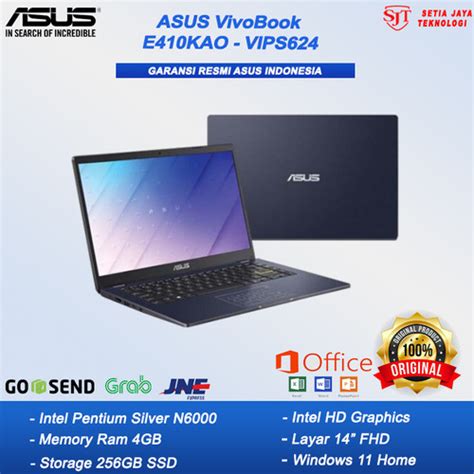 Promo Asus Vivobook E Kao Vips N Gb Gb Ssd Fhd Ips W N