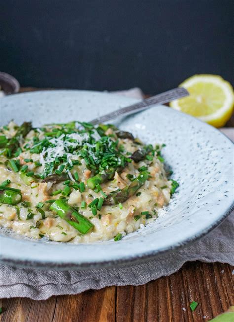 Bärlauch Risotto mit grünem Spargel und Schnittlauch Was is hier