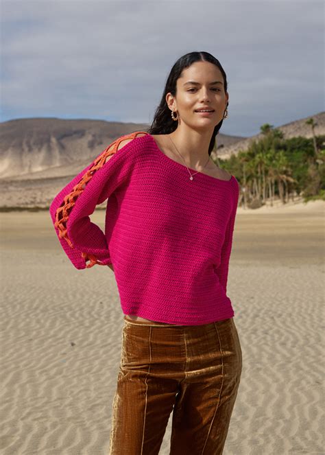 PULLOVER IN HALBEN STÄBCHEN Elastico FILATI Häkeln No 6 Modell 32