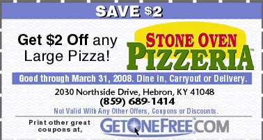 Stone Oven Pizzeria - Get One Free!