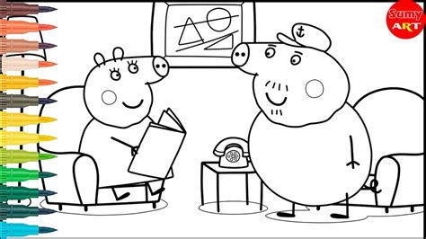 Peppa Pig Coloring Pages Granny And Grandpa Pig Coloring YouTube