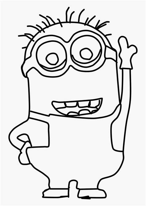 Transparent Minion Clipart Black And White - Minion Pictures To Colour ...