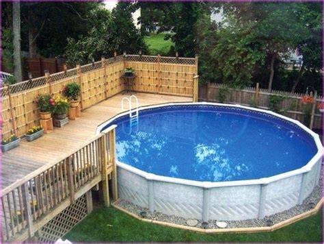 Small Backyard Above Ground Pool Decks Cool Oval Pool Designs Ideas 4 Above Ground Pool