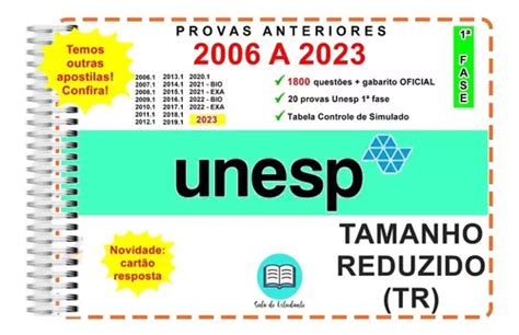 Tr Unesp 1 Fase 2024 1800 Questões Provas 2006 A 2023 Gabarito