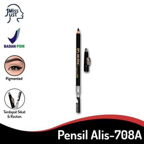 Promo Just Miss Pensil Alis Dengan Serutan Dan Sikat 1 G Eyebrow JUS