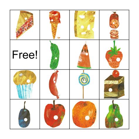 The Hungry Caterpillar Bingo Card