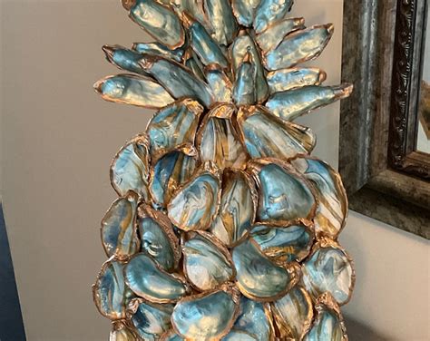 Pineapple Oyster Shell Wall Hanging Etsy