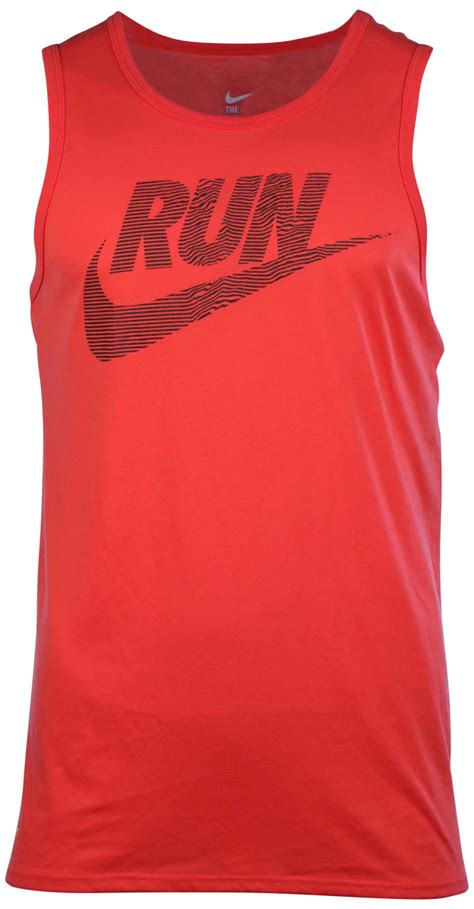 Nike Mens Dri Fit Swoosh Running Tank Top Daring Red