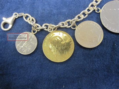 Vintage Milor Italy 925 Italian Coin Rolo Link Sterling Bracelet