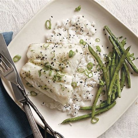 Steamed Sea Bass Fillets With Black Sesame Seeds And Scallions Recipe Finecooking Recipe