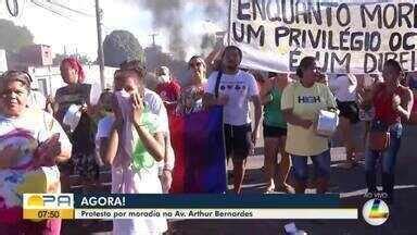 Bom Dia Pará Protesto por direito a moradia é realizado na avenida