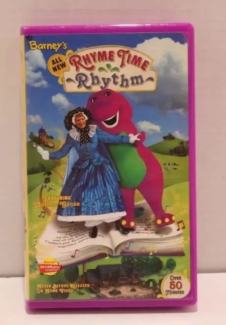 BARNEY S RHYME TIME Rhythm VHS Featuring Mother Goose Purple Clamshell