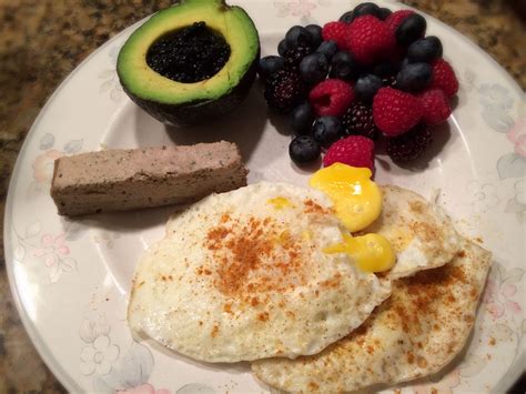 Liver Pate Eggs Avocado With Caviar And Berries 12814 Paleo Breakfast Liver Caviar