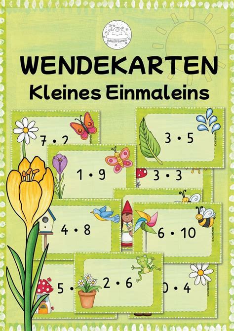 Wendekarten 1x1 Lernkarten Kleines Einmaleins Frühling