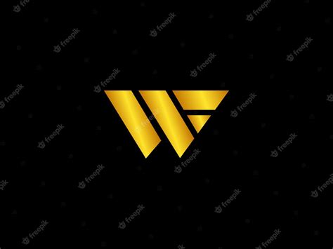 Premium Vector | Gold w logo with a black background