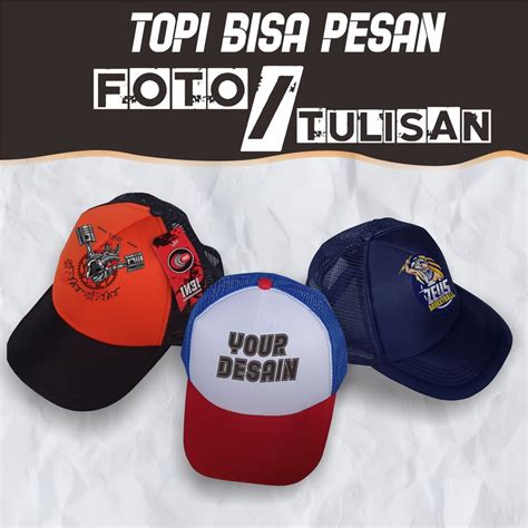 TOPI CUSTOM Topi Pria Topi Murah Topi Topi Tulisan Shopee Indonesia