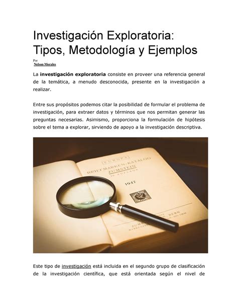 Investigaci Oki Investigación Exploratoria Tipos Metodología y