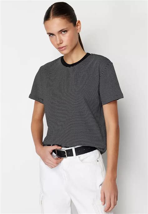 Buy Trendyol Crew Neck Stripe T Shirt Online Zalora