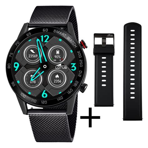 Reloj Lotus Smartwatch Negro Caja Acero Correa Milanesa