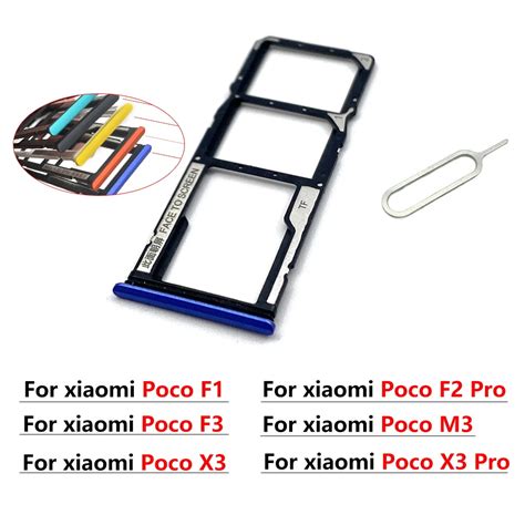 Sim Card Tray Slot Holder Adapter Socket Micro Sd Card Tray Holder For Xiaomi Poco X3 F2 Pro M3