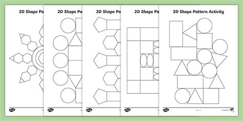 👉 2d Shape Pattern Colouring Maths Activity