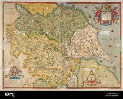 Saxtons Map Of Yorkshire 1577 Channa Antonetta