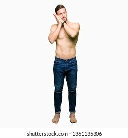 Handsome Shirtless Man Showing Nude Chest Stock Photo Edit Now 1523476463
