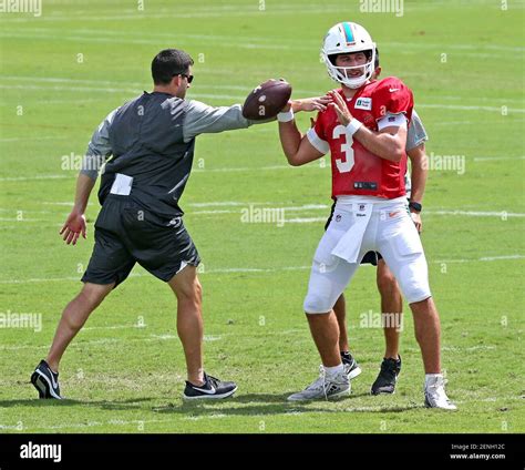 Miami Dolphins Quarterback Josh Rosen 3 During A Drill At Their