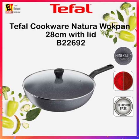 Tefal Cookware Natura Wokpan 28CM WITH LID B22692 B2269295 Lazada