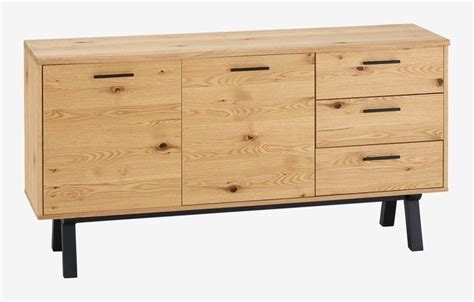 Credenza Sandby Ante Cassetti Color Rovere Natur Nero Jysk