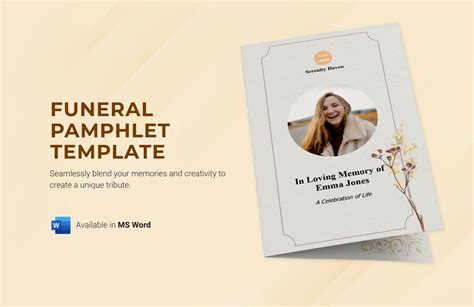 Funeral Service Pamphlet Template in Outlook, PSD, Illustrator, Word ...