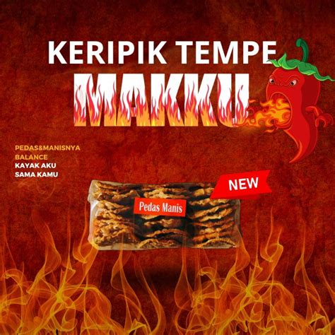 Jual KERIPIK TEMPE RASA PEDAS MANIS CAMILAN TEMPE MAKANAN RINGAN