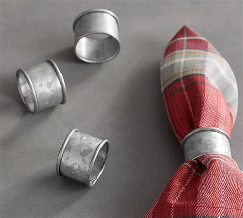 Galvanized Metal Napkin Ring Set Of Pottery Barn