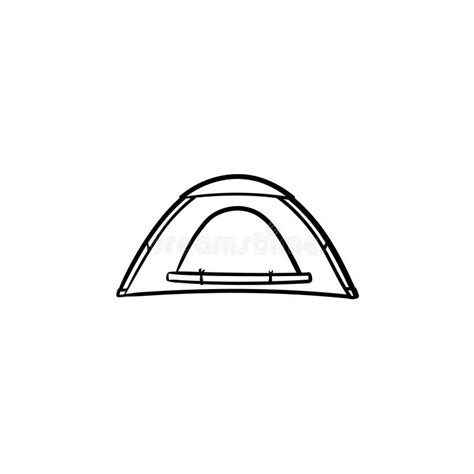 Icona Disegnata A Mano Di Schizzo Del Fuoco Di Accampamento