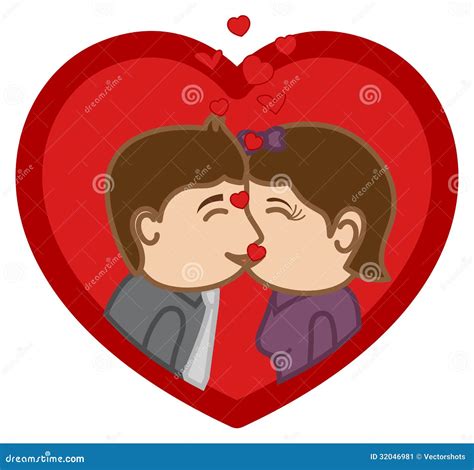 Kissing Cartoon Character Man And Woman Stock Image Image 32046981