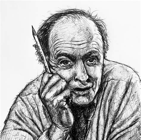 Roald Dahl Male Sketch Illustrations Portrait Art Art Background