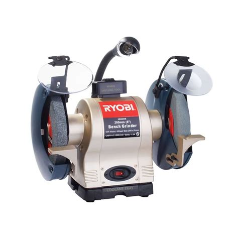 RYOBI Corded Bench Grinder, HBG-825B, 200mm, With Light & Wheel Dresser, 375W - Hardware Connection