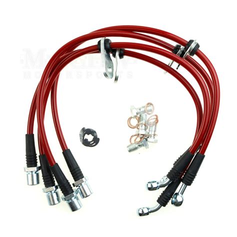 Mach V Stainless Steel Braided Brake Lines 2008 2014 Wrx