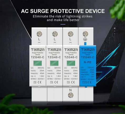 Ac Spd 3p Npe 50ka T1 T2 385v 255v House Surge Protector Protective Low