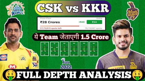 CSK Vs KKR Dream Grand League Team CSK Vs KOL Dream11 Grand League