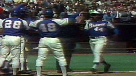 Hank Aaron Hits His Th Home Run Tying Babe Ruth For The Home Run