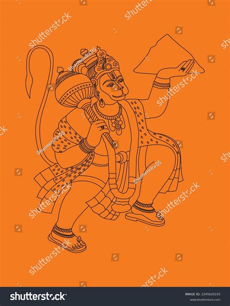 Hanuman One Line Art Continuous Line Stock Vector (Royalty Free) 2245620193 | Shutterstock