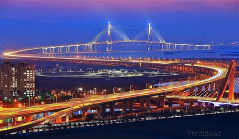 Incheon Bridge At Night (Photo) | Seoul Korea (South)