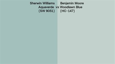 Sherwin Williams Aquaverde SW 9051 Vs Benjamin Moore Woodlawn Blue